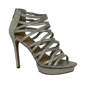 Thalia Sodi Women’s Silvia Strappy Platform Sandals Silver Size 9 1/2